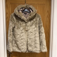 Girls Beige Fur Toggle 13-14