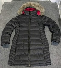 Rab Womens Deep Cover Parka Quilted Coat Size 10-12 Charcoal Grey/Black