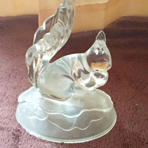 Crystal clear glass squirrel - glass,