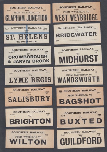 Fourteen old luggage labels - fourteen,