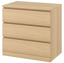 IKEA MALM 3 drawer wooden