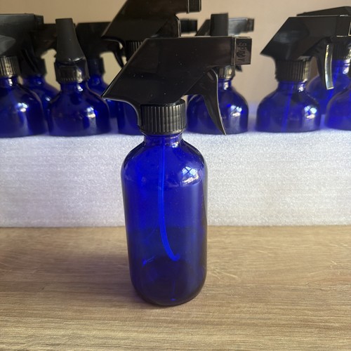 Empty blue glass - blue, bottles