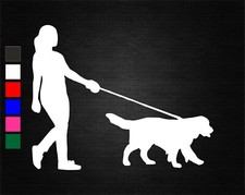 Dog walker woman vinyl - walker, decal