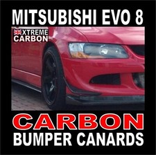 Carbon Front Bumper Canards Set "Fits" Mitsubishi Evo EVOLUTION 8 Models