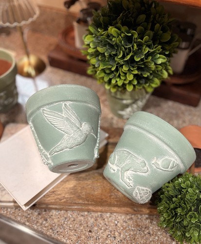 Handcrafted clay planter - handcrafted, 6”