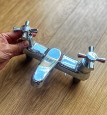 LOTA Chrome Bath Mixer Tap – Traditional Cross Handle, Used, Good Condition 