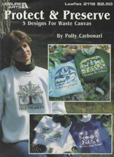 "Protect & Preserve"  Cross Stitch Chart  5 Designs For Waste Canvas DMC -Anchor