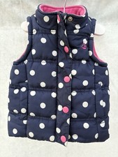 Blue Polka Dot Gilet Kids 12-18 Mths Polyester Girls Jojo Maman Bebe