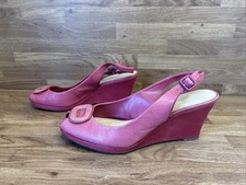 Clarks Wedge Shoes Size 5.5 UK Pink / Red Women’s Smart Summer Casual Dress Up
