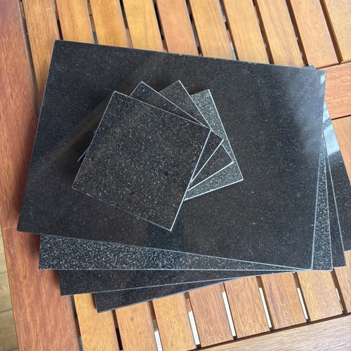 Set 4 black marble - set, of