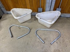 Equestrian horse stable corner feeder manger - pair