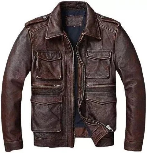 Men distressed brown leather - distressed,
