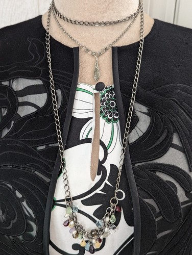 Long teardrop beaded - long, necklace