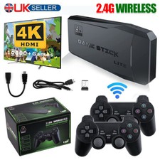 Plug & Play Retro Console 4K HDMI 10000 Games w/ Wireless Controllers Gift