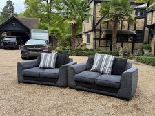 Dfs 2x2 Seater Sofa Set In Black Grey