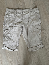 Ladies Cargo Cropped Trousers by Papaya - size 20 - Beige