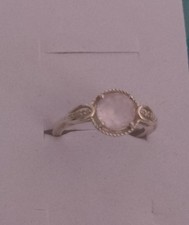 Natural Brazilian Kunzite & Diamond Sterling Silver Ring (Gemporia, Size N-O)