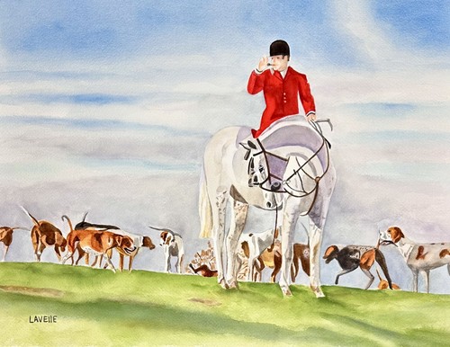 Original fox hunting scene - original,