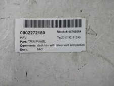 2015-2017 HONDA HRV Hatchback Dash Trim Panel 