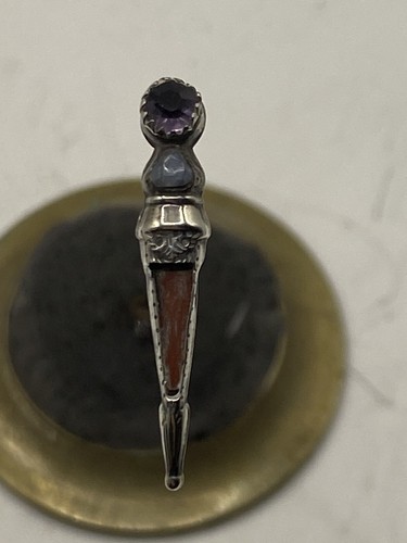 Fabulous silver hat pin - hat,