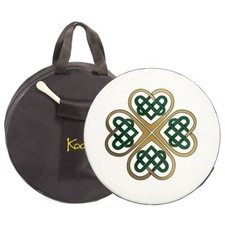 Bodhran 16" with Bag and Beater, Koda Irish Drum, CELTIC KNOT IN HEARTS