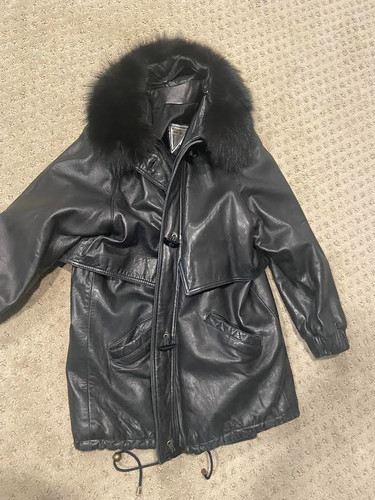 1980s ladies black - black, leather