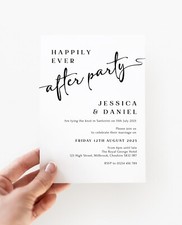 Wedding Reception Invitations Evening Happily Ever After Party  10 Pack