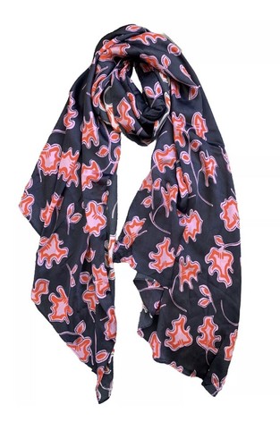Jigsaw leaves print silk - print,