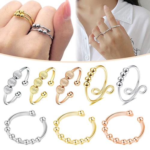 Adjustable anxiety ring - ring, silver