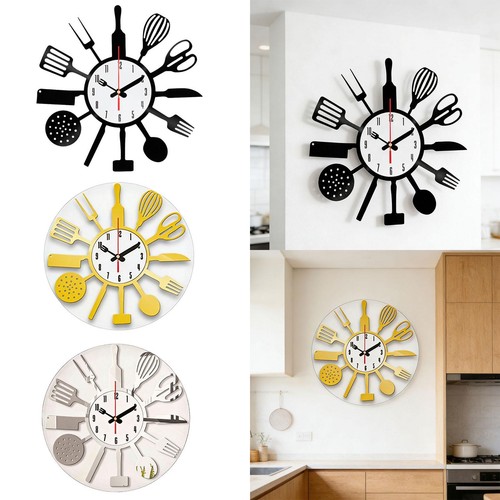 Cutlery wall clock kitchen - wall,
