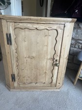 Antique Pine Corner Wall Cabinet Cupboard Farmhouse Cottage Style