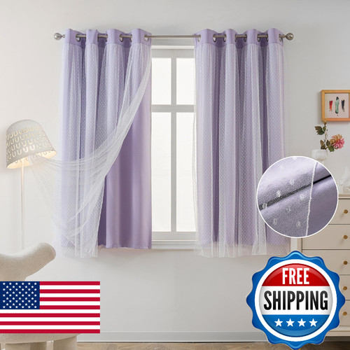 Mysky home cute lilac curtains - cute,