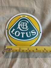 NEW ENAMEL Garage Sign - Lotus - 5" Circle - Easy to Hang
