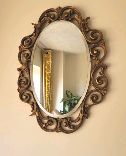 Vintage ornate gold gilt oval - vintage,