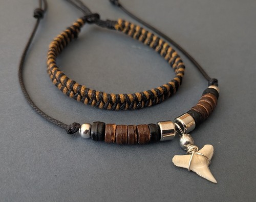 Shark tooth necklace mens boys