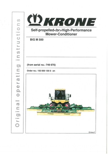 Krone mower conditioner - conditioner, self