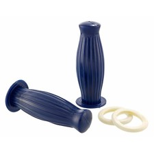 VESPA VBB VNA VNB GL GS ITALIAN MADE BLUE 22MM BUBBLE GRIPS WITH WHITE RINGS