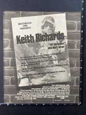 KEITH RICHARDS - WESTWOOD ONE PRESENTS - 1981 USA 13X10" POSTER ADVERT L195
