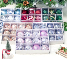 Christmas Tree Baubles 12PCS 6CM Glitter Ball Ornament Home Decor UK STOCK