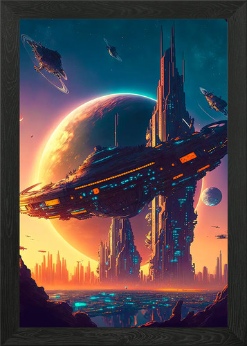 Advanced future city - city, framed