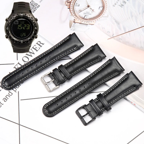 Leather watch strap for - watch, suunto