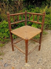 Antique French Wood and Rush