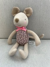 George Asda Mouse Soft Toy Baby Comforter Snuggle Toy Comfort Beige Purple