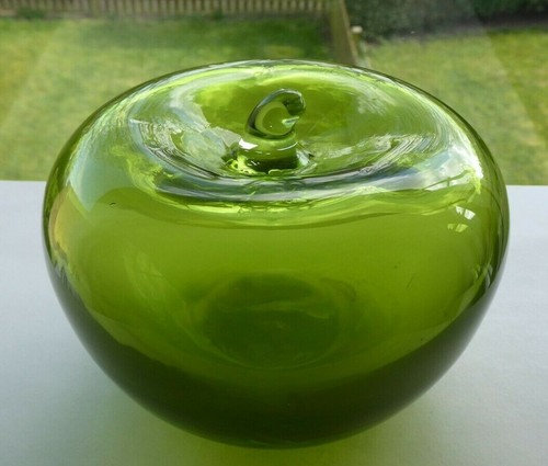 Vintage blenko glass apple - vintage,