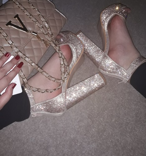 Sparkling platform high heels - high,