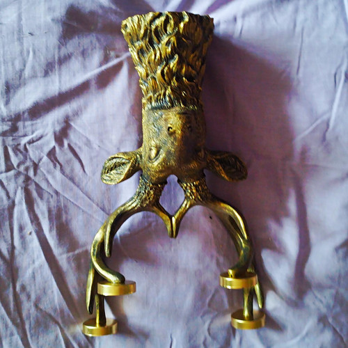 Brass stag deer head wall - brass, stag/deer