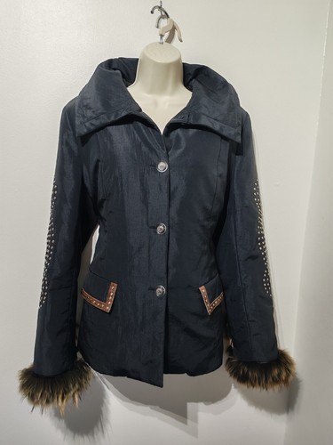 Black vintage y2k - studded, fur