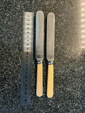 2 Faux Bone Handled Knives Firth Brearley Stainless Steel Sheffield Vintage R9