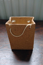 Small Ceramic Bag For Flowers - Vase with String Handles