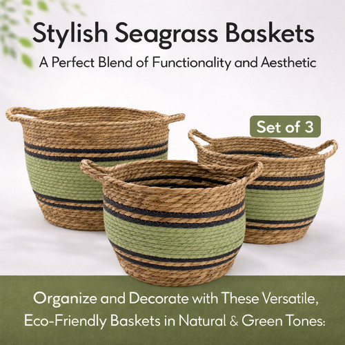 Storage baskets set woven - storage,